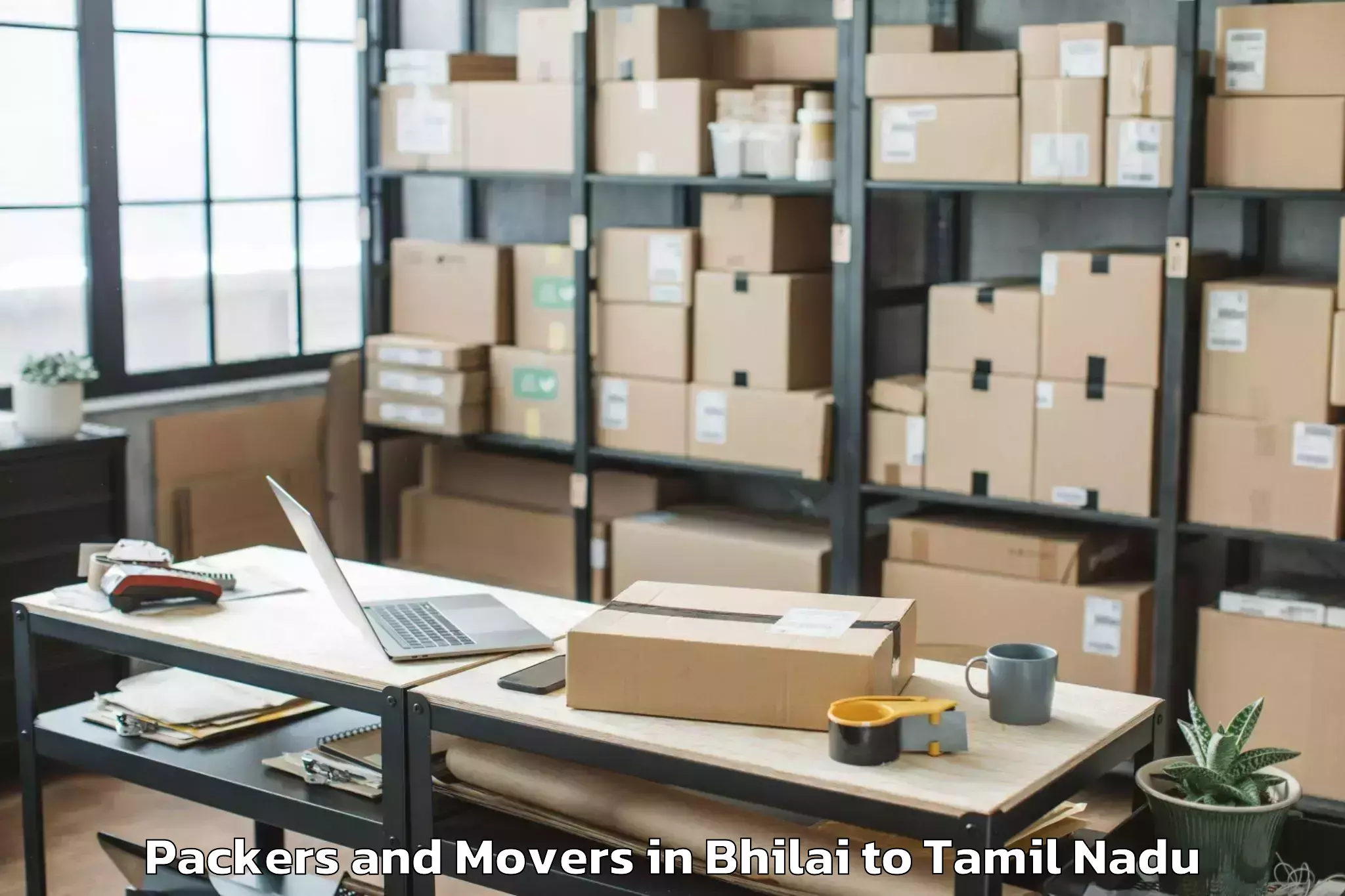 Trusted Bhilai to Manachanallur Packers And Movers